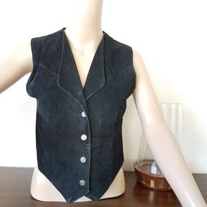 WILSON LESTHER  button down suede leather vest S